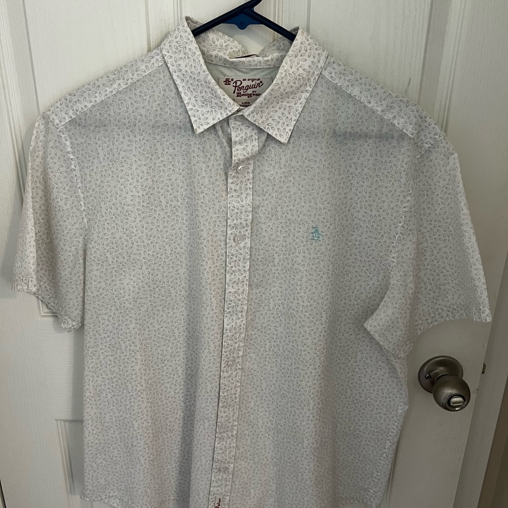Original Penguin Light Gray Patterned Men's Shirt